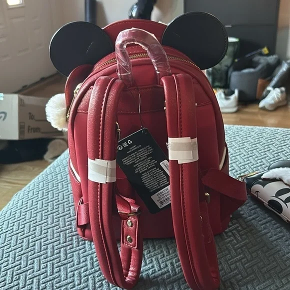 NWT Disney Mickey Mouse Santa Christmas Mini Backpack and Matching Wallet - Picture 6 of 11